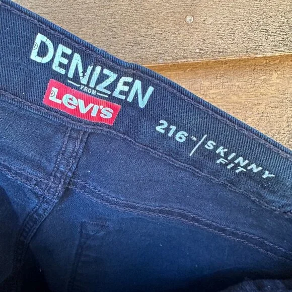 Levi’s Denizen Black Skinny Fit Boys Denim Adjustable Waist Jeans - Picture 5 of 11